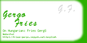 gergo fries business card